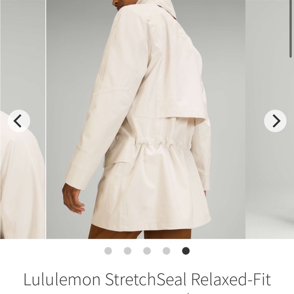 EUC StretchSeal Relaxed-Fit Long Rain Jacket white opal size 4 lululemon - Picture 15 of 16